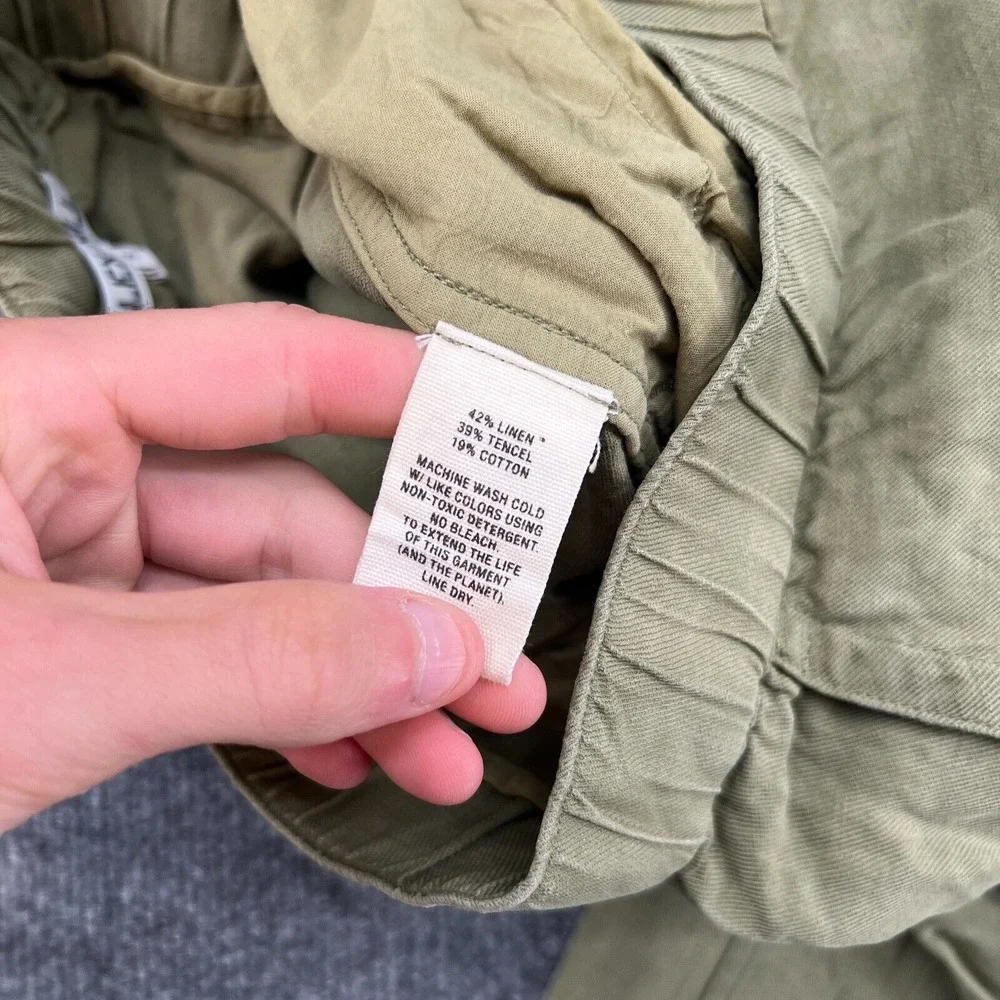Alex Mill Pants Men's Small Linen Blend Button Joggers Green Outdoor